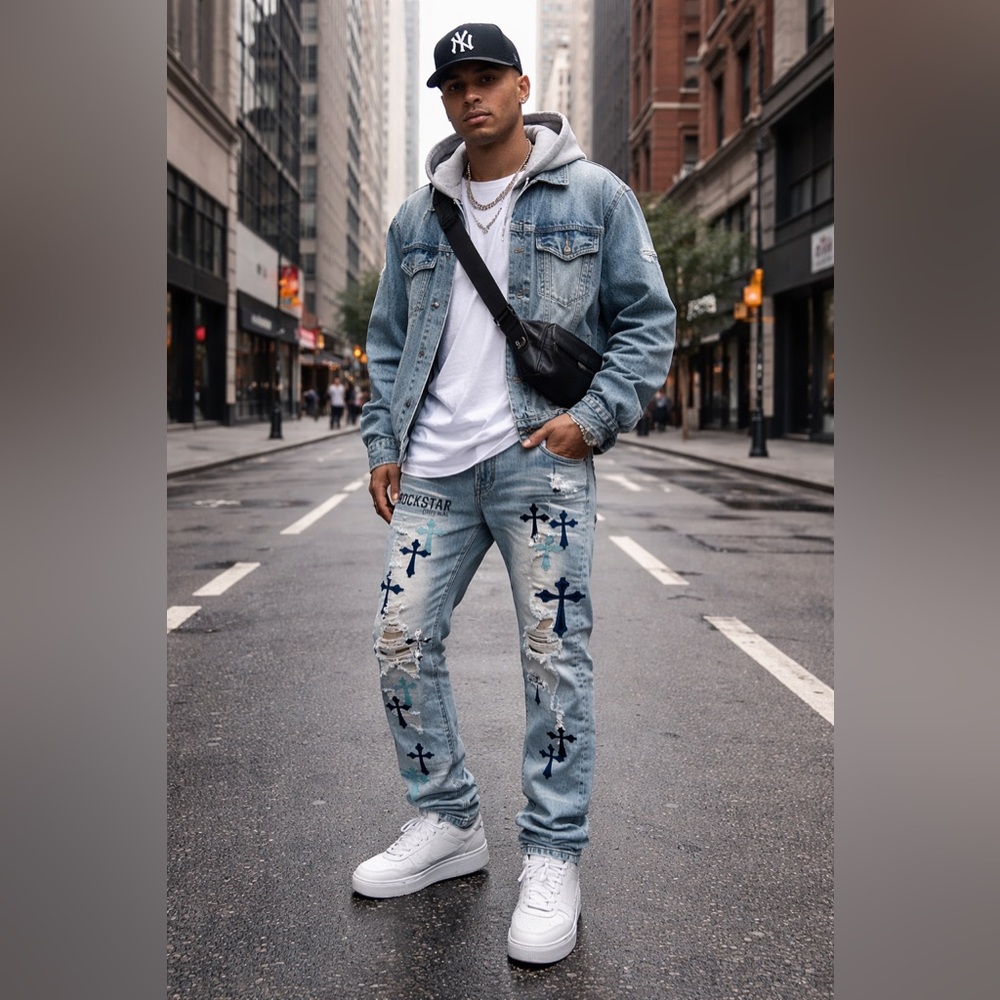 RockStar‎ BRODY PATCHWORK JEAN-BLUE